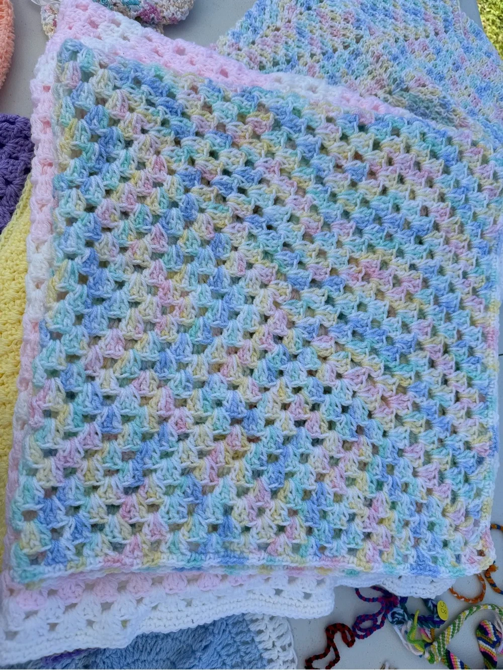 Pastel Multicolor Crochet Baby Blanket - Soft Kids Accessory